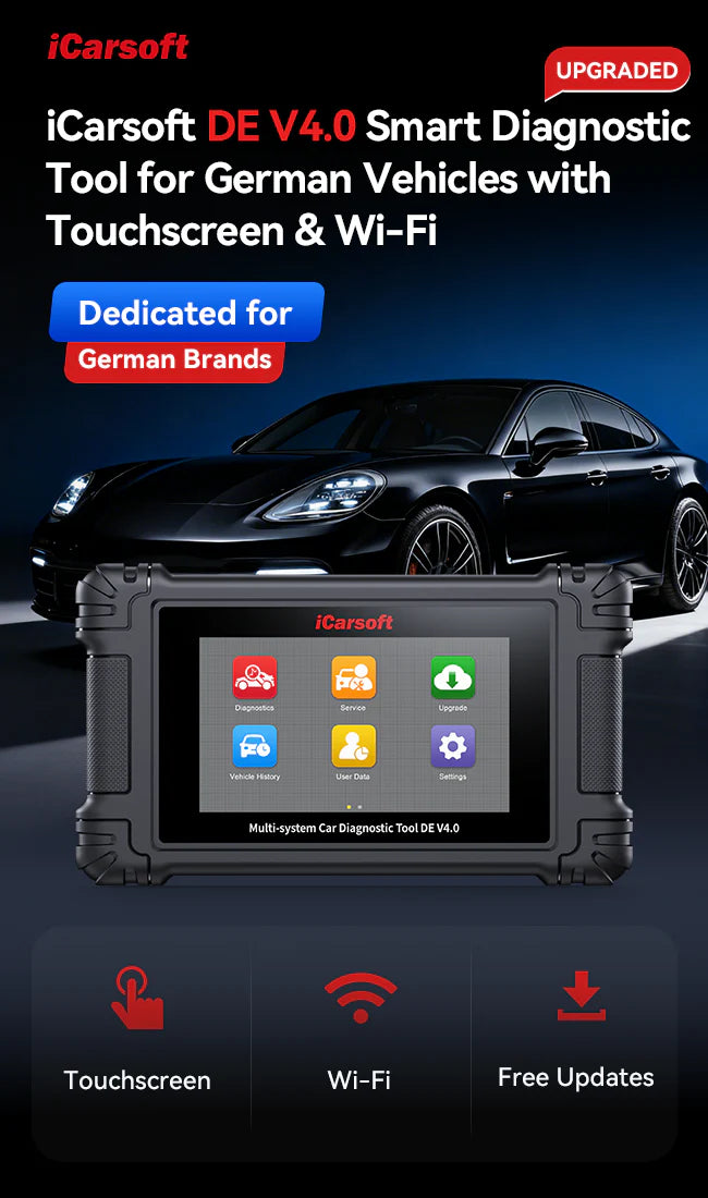 iCarsoft DE V4.0 for German Vehicle Makes with Touchscreen & Wifi