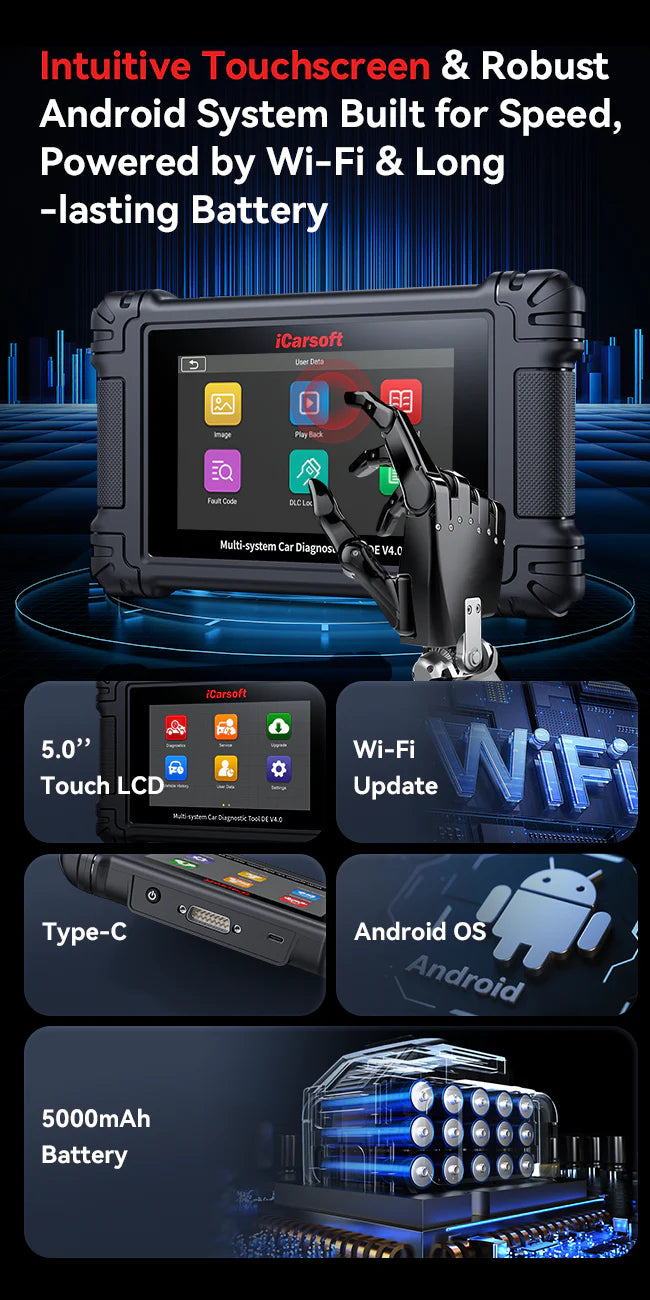 iCarsoft DE V4.0 for German Vehicle Makes with Touchscreen & Wifi
