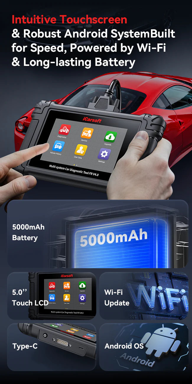 iCarsoft FR V4.0 for French and Italia Vehicle Makes with Touchscreen & Wifi