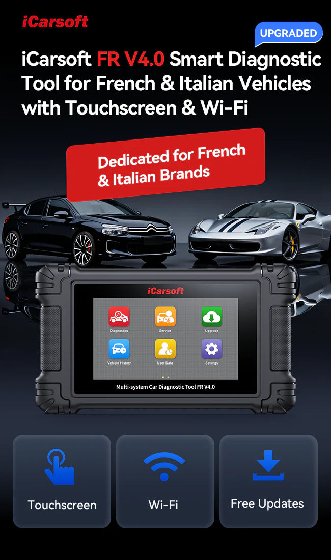 iCarsoft FR V4.0 for French and Italia Vehicle Makes with Touchscreen & Wifi