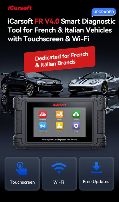 iCarsoft FR V4.0 for French and Italia Vehicle Makes with Touchscreen & Wifi