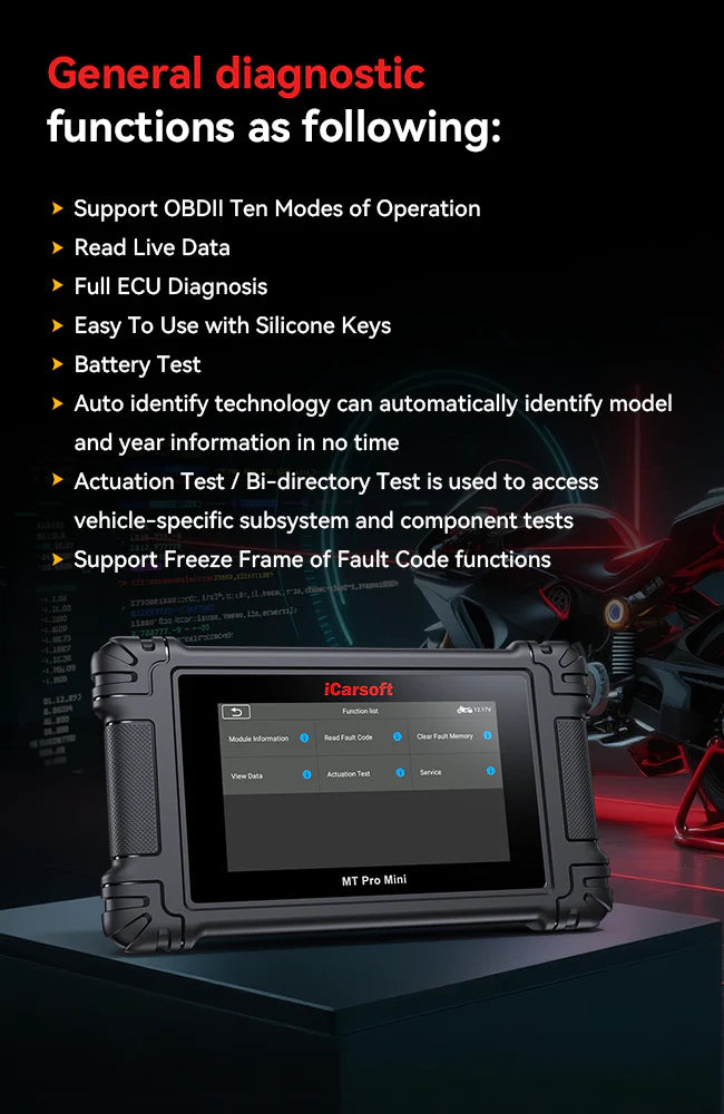 iCarsoft MT Pro Mini Diagnostic Tool For Most Motorcycles
