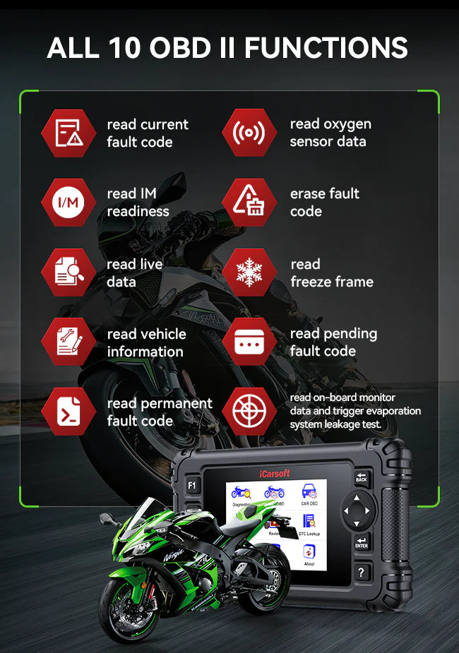 KAWASAKI MT V6 iCarsoft Motorcycle Diagnostic Tool