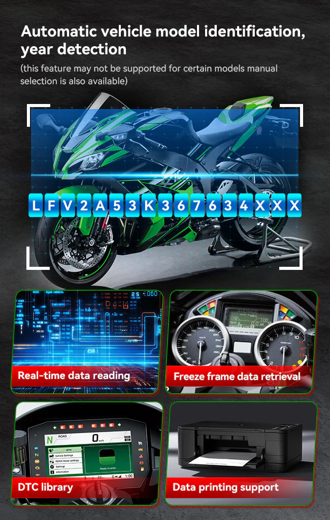 KAWASAKI MT V6 iCarsoft Motorcycle Diagnostic Tool