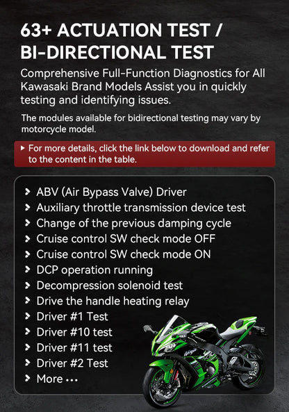 KAWASAKI MT V6 iCarsoft Motorcycle Diagnostic Tool