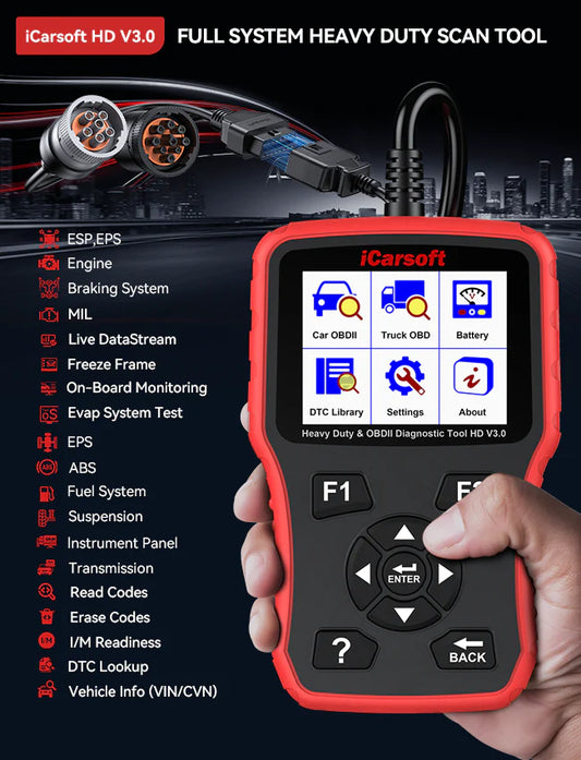 iCarsoft HD V3.0 Heavy Duty Diagnostic Tool