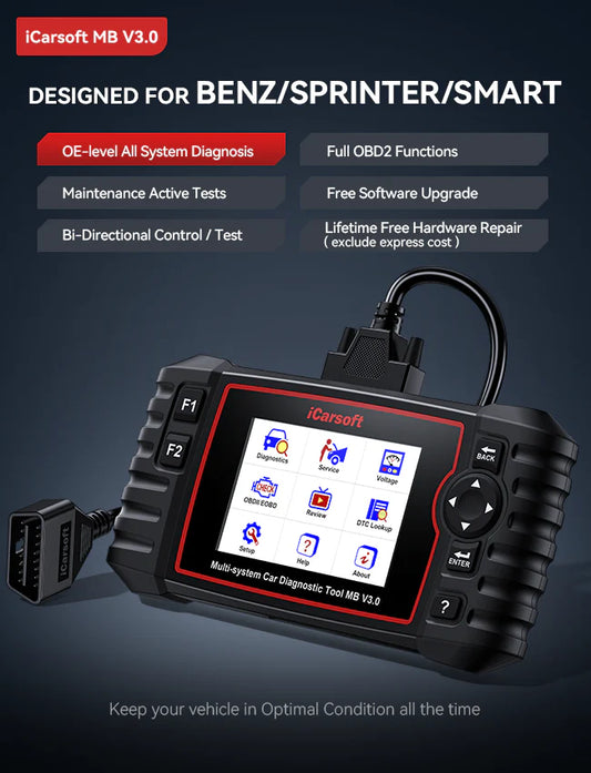 iCarsoft MB V3.0 Car Diagnostic Tool For Mercedes-Benz/Sprinter/Smart