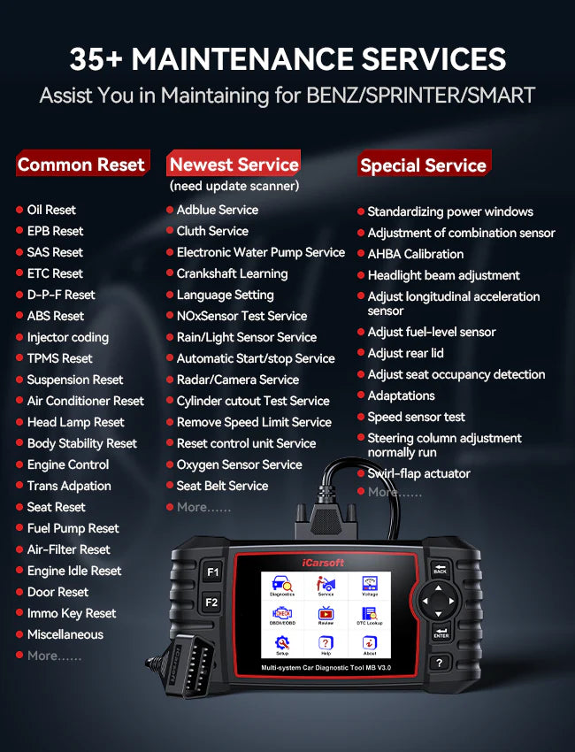 iCarsoft MB V3.0 Car Diagnostic Tool For Mercedes-Benz/Sprinter/Smart