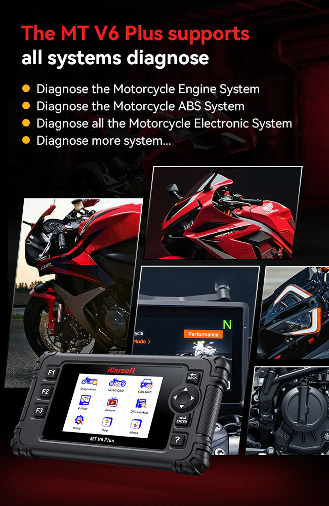 MT V6 Plus iCarsoft Motorcycle Diagnostic Tool